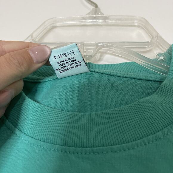 Sporty & Rich oversized crew neck vintage retro green tshirt size small - Picture 4 of 4